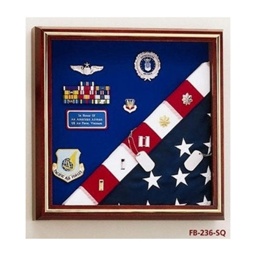 Military Award Medal Flag Display Combination - Cherry. by The Military Gift Store