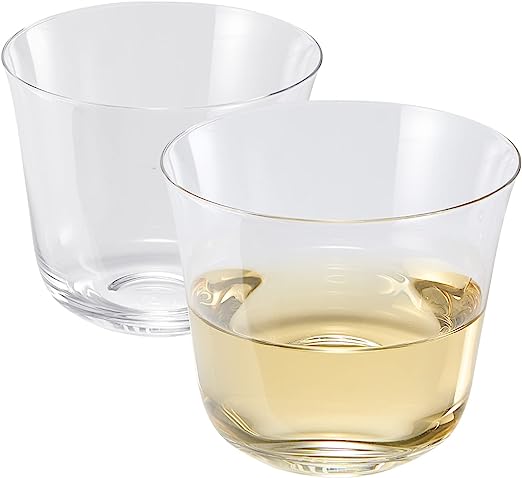 Vintage Crystal Lowball Tumbler Glasses, Set of 2, Clear Radiance - Spirits, Whiskey, Old Fashioned, Cocktails - Hand Blown Classy Glass -Timeless Art Deco Design - Durable Barware, Home Bar (5 OZ) by The Wine Savant