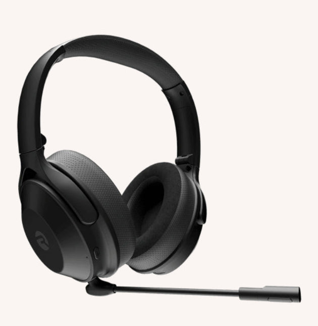 Raycon Work Headset Bluetooth Over Ear with Boom Mic Active Noise Cancellation 32Hrs Battery Life - Carbon Black by Level Up Desks
