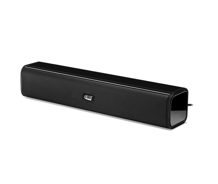 Adesso Speaker Soundbar 5W x 2 USB Stereo Sound Chip - Black by Level Up Desks