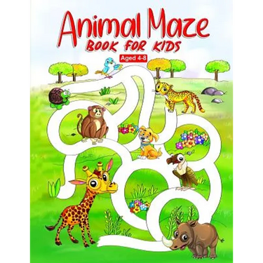 Animal Maze Book for Kids Aged 4-8: Fun Childrens Activity Book, for Children Aged 4 5 6 7 & 8