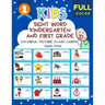 Sight Word Kindergarten and First Grade Colorful Picture Flash Cards English Turkish: Learning to read basic vocabulary card games. Improve reading co