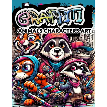 The Graffiti Animals Characters Art: Dive into a colorful menagerie of graffiti animals with our unique coloring book. Featuring funky designs and urb