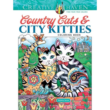 Creative Haven Country Cats & City Kitties Coloring Book