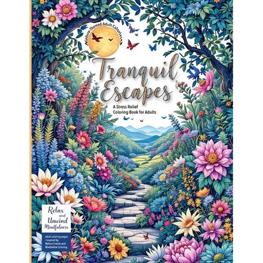 (Nature-Themed Adult Coloring Book) Tranquil Escapes: Relax and Unwind with Mindfulness adult coloring pages -Inspired by Nature Scenes and Meditative