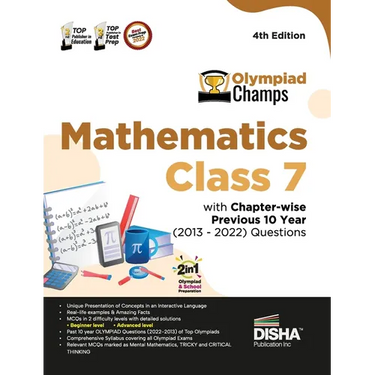 Olympiad Champs Mathematics Class 7 with Chapter-wise Previous 10 Year (2013 - 2022) Questions 4th Edition Complete Prep Guide with Theory, PYQs, Past
