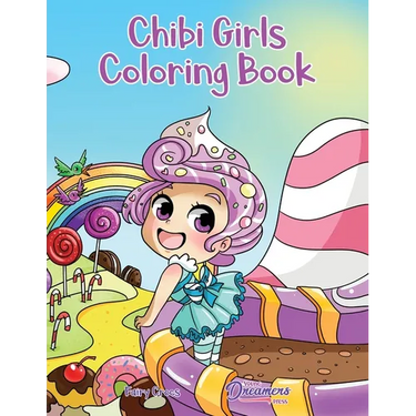 Chibi Girls Coloring Book: Anime Coloring For Kids Ages 6-8, 9-12