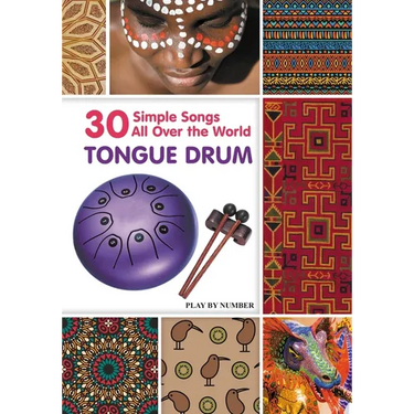 Tongue Drum 30 Simple Songs - All Over the World: Black & White version