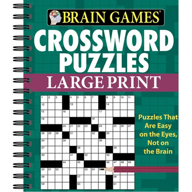 Brain Games - Crossword Puzzles - Large Print (Green)