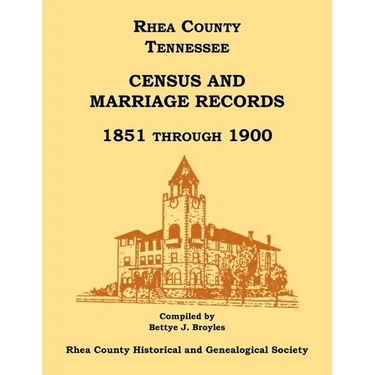 Rhea County, Tennessee Census and Marriage Records, 1851 Through 1900