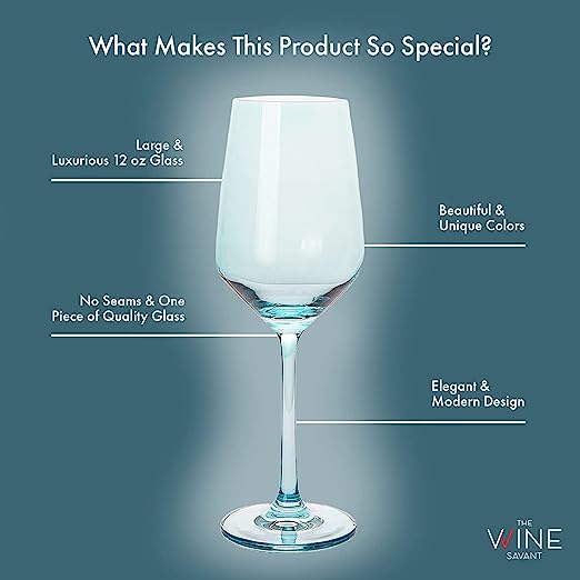 Colored Wine Glass Set,12 oz Glasses Set of 6, Unique Italian Style Tall Stemmed for White & Red Wine, Water, Margarita Glasses, Color Tumbler, Gift, Viral Beautiful Glassware (Amber) by The Wine Savant