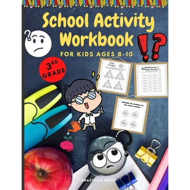 School Activity Workbook for Kids Ages 8-10: Brain Challenging Activity Book, Math, Writing and More