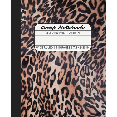 Comp Notebook: Leopard Print Pattern Wide Ruled Composition Notebook Journal for Students, College, School, Office, Work
