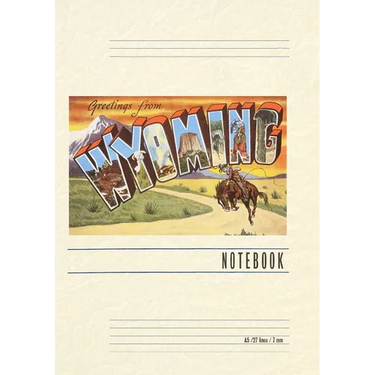 Vintage Lined Notebook Greetings from Wyoming