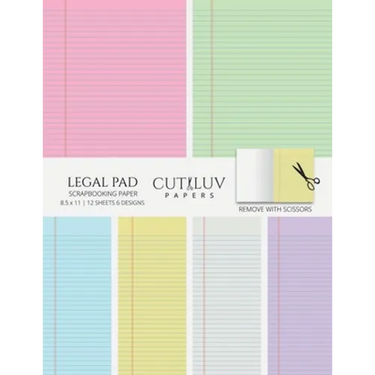 Legal Pad Collage Paper for Scrapbooking: Back To School Office Themed Decorative Paper for Crafting