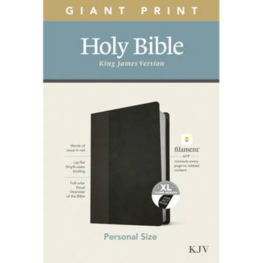 KJV Personal Size Giant Print Bible, Filament Enabled Edition (Leatherlike, Black/Onyx, Indexed)