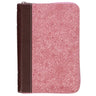 KJV Bible Mini Pocket (Faux Leather, Pink/Saddle Tan W/Zipper)