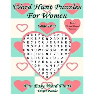 Word Hunt Puzzles For Women Large Print: Fun Easy Word Finds