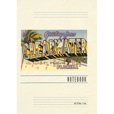 Vintage Lined Notebook Greetings from Clearwater, Florida