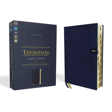 Niv, Thompson Chain-Reference Bible, Large Print, Leathersoft, Navy, Thumb Indexed, Red Letter, Comfort Print