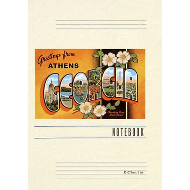 Vintage Lined Notebook Greetings from Athens
