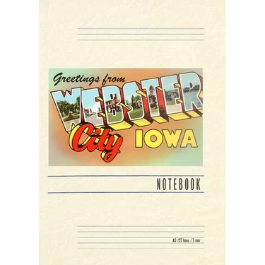 Vintage Lined Notebook Greetings from Webster City