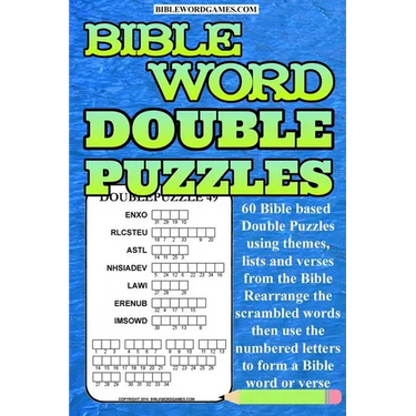 Bible Word Double Puzzles Vol.1: 60 Bible themed scrambled word and Bible verses puzzles