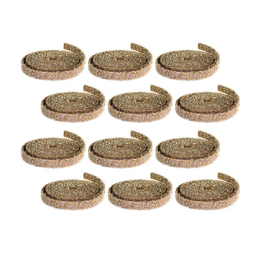 Gold Glitter Rope Ribbon (Set of 12 Rolls)
