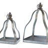 Galvanized Metal Lantern with Open Design (Set of 2)