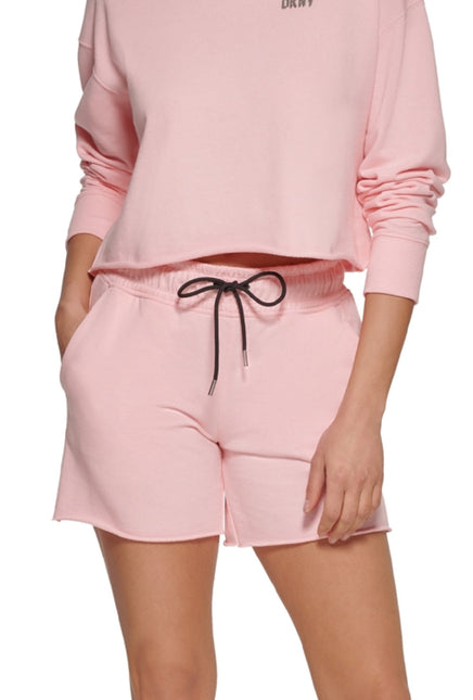 DKNY Women's Metallic Logo Shorts Pink by Steals