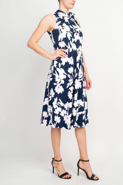 Sandra Darren Studio One Floral Navy Cotton Dress by Curated Brands