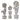 White Washed Potted Floral Sculpture (Set of 3)