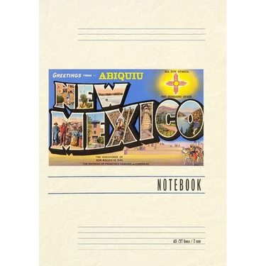 Vintage Lined Notebook Greetings from Abiquiu, New Mexico