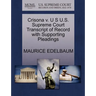 Crisona V. U S U.S. Supreme Court Transcript of Record with Supporting Pleadings