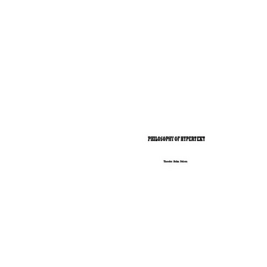Philosophy of Hypertext