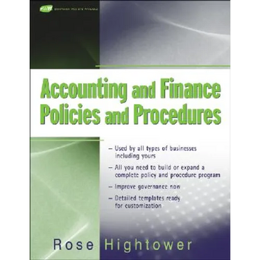 Accounting and Finance Policies and Procedures, (with Url)