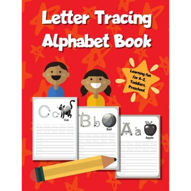 Letter Tracing Alphabet Book: ABC Learning Workbook for Kids - Toddlers, Preschool, K-2 - Red
