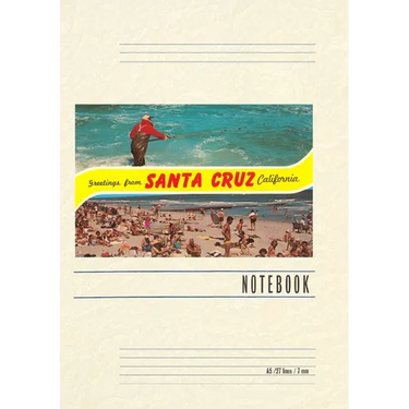 Vintage Lined Notebook Greetings from Santa Cruz, California