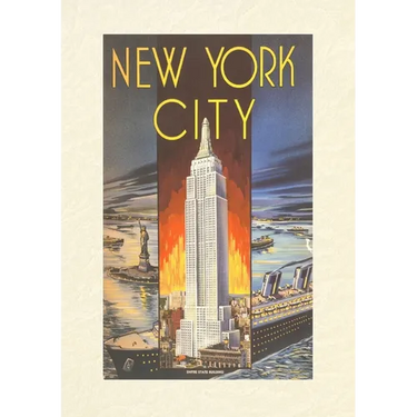 Vintage Lined Notebook New York City, Empire State Building