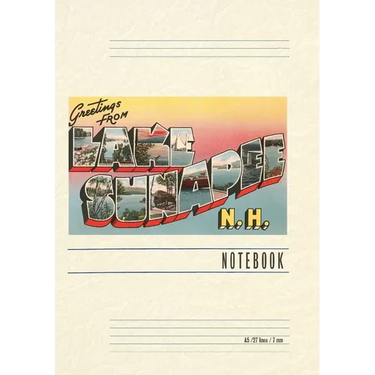 Vintage Lined Notebook Greetings from Lake Sunapee