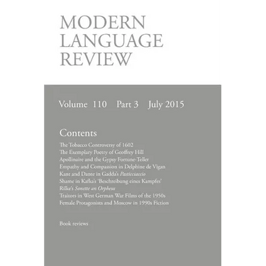 Modern Language Review (110: 3) July 2015