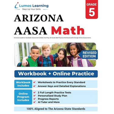 Arizona's Academic Standards Assessment (AASA) Test Prep: 5th Grade Math Practice Workbook and Full-length Online Assessments: Arizona Test Study Guid