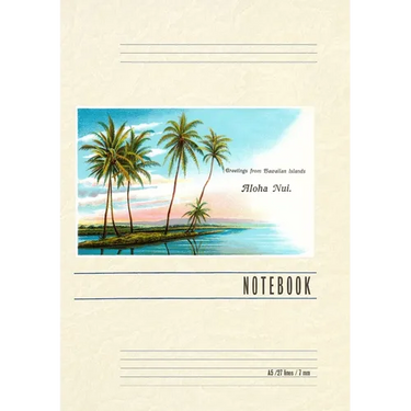 Vintage Lined Notebook Greetings from the Hawaiian Islands, Aloha Nui