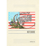 Vintage Lined Notebook Greetings from Chicago with Flag and Little Portraits