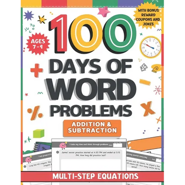 100 Days of 2nd Grade Word Problems: Daily Fun Addition and Subtraction Practice Math Equations Boost Problem-Solving Skills with Real-Life Scenarios