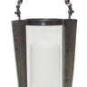 Iron Metal Candle Holder with Glass Hurricane and Handle 18"H