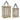 Natural Wood Lantern with Open Metal Lid (Set of 2)