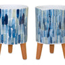 Watercolor Planter with Terra Cotta Legs (Set of 2)