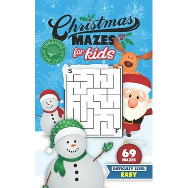 Christmas Mazes for Kids 69 Mazes Difficulty Level Easy: Fun Maze Puzzle Activity Game Books for Children - Holiday Stocking Stuffer Gift Idea - Snowm