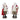 Flocked Santa Figurine with Toy Accents (Set of 2)